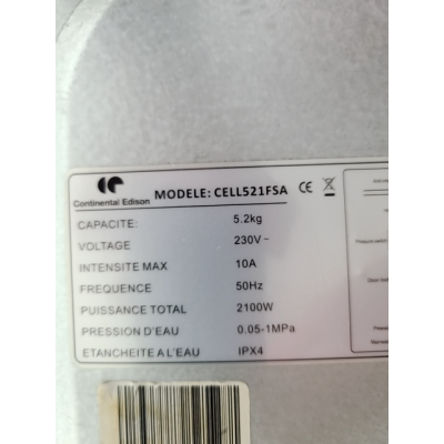 LAVE-LINGE HUBLOT CONTINENTAL_EDISON Reconditionné 